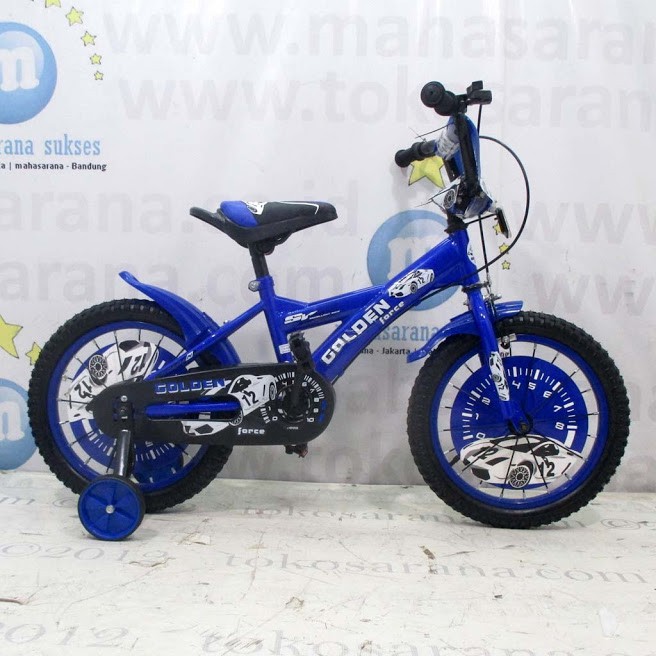 16in Golden Force BMX Sepeda Anak Laki-Laki Umur 4 - 7 Tahun Blue