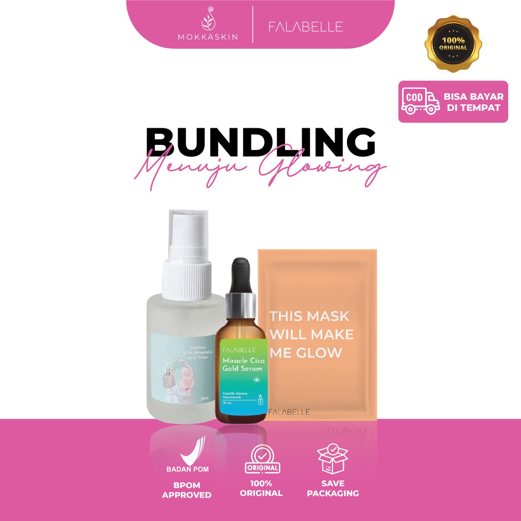 Falabelle Bundling menuju Glowing 1 ( Glow Mask,Tamanu with Mandelic Acid 35 ml , Serum Falabelle)