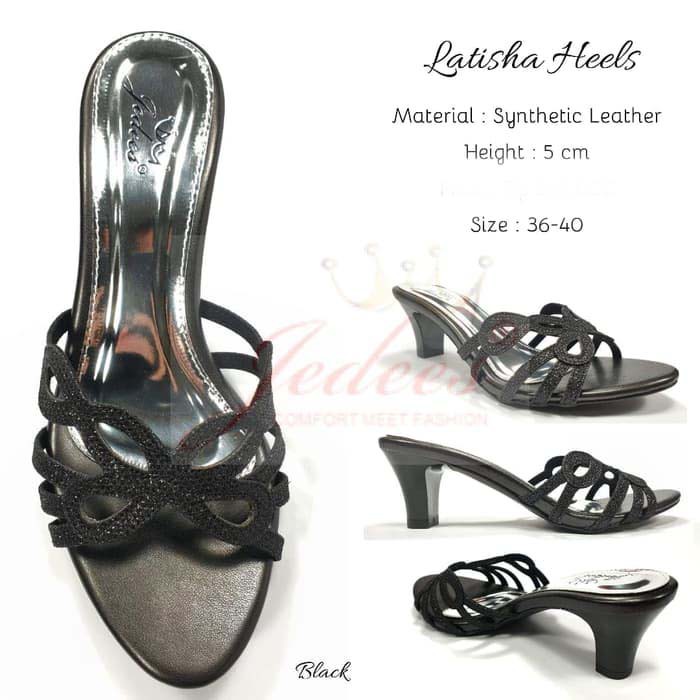 Sepatu Wanita JEDEES LATISHA Sandals / Block Heels / Hak Tahu / Hak Chunky 5cm (Elegant)