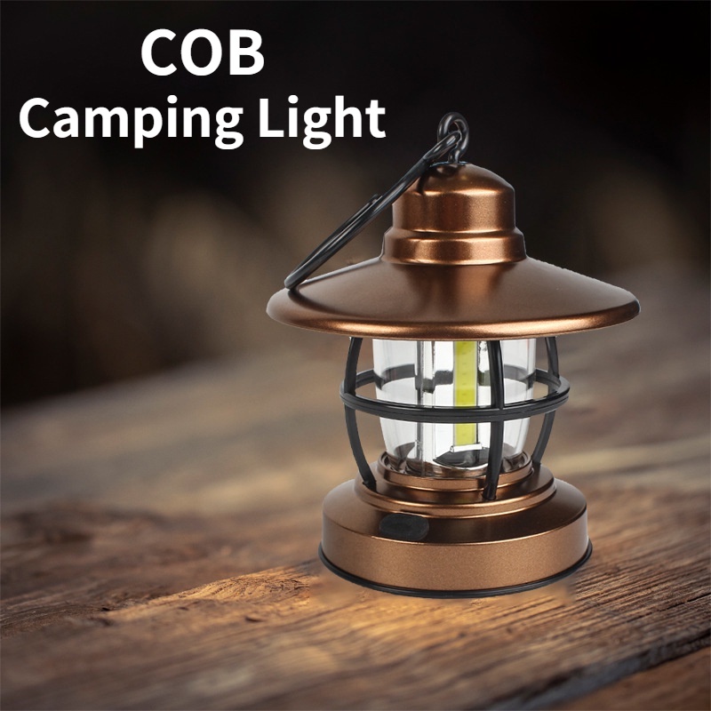 Lampu Gantung COB Tenaga Baterai Hemat Energi Model Retro Untuk Camping / Outdoor