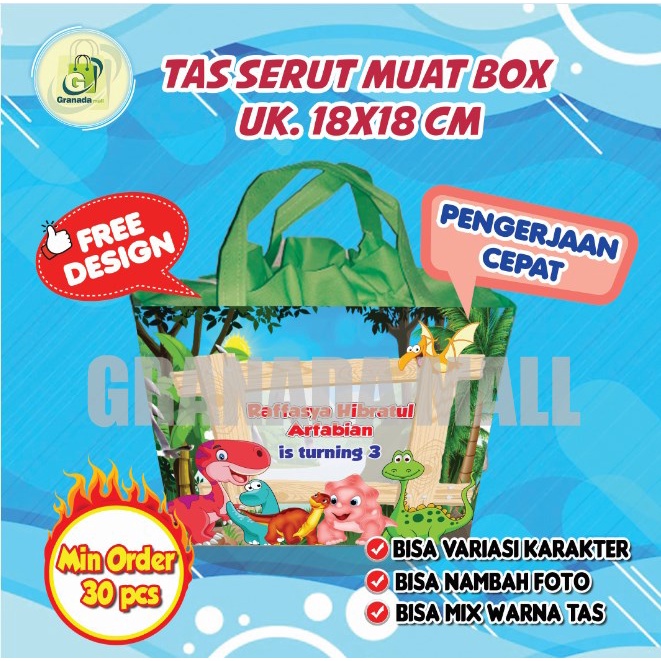 

GOODIE BAG ULTAH / TAS ULTAH ANAK MODEL SERUT BOX MUAT KARDUS NASI CUSTOM