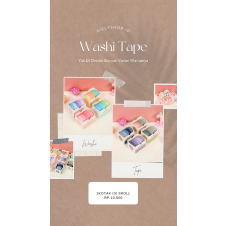 

Washi Tape Set | Masking Tape Set 5pc Essential Collection | Selotip Warna