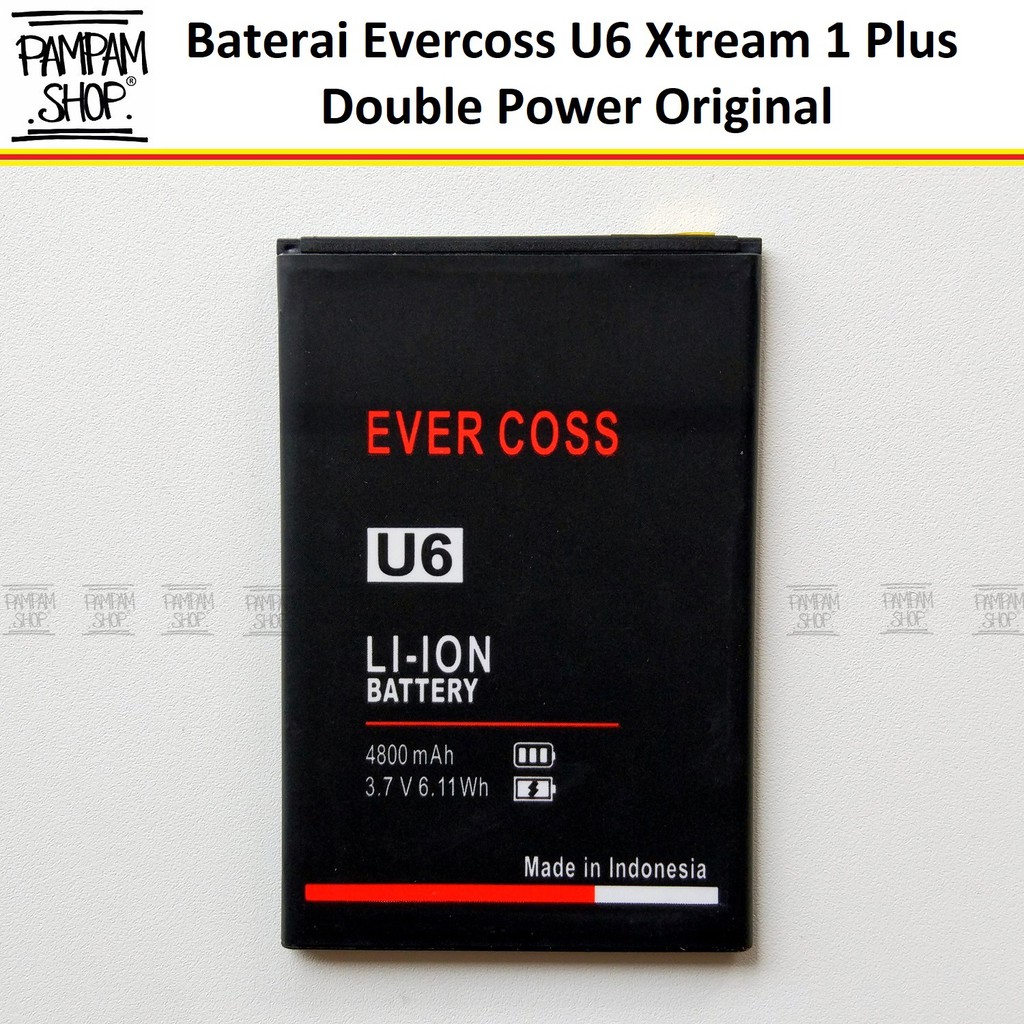 Baterai Evercoss U6 Xtream 1 Plus Double Power Batre Batrai Battery HP Dual Evercross Cross Handphone Original Ori OEM