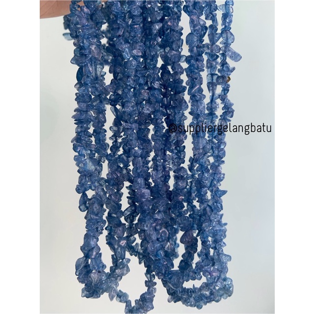 kerikil Batu dark blue quartz 1cm kilap renteng kuarsa biru tua bahan