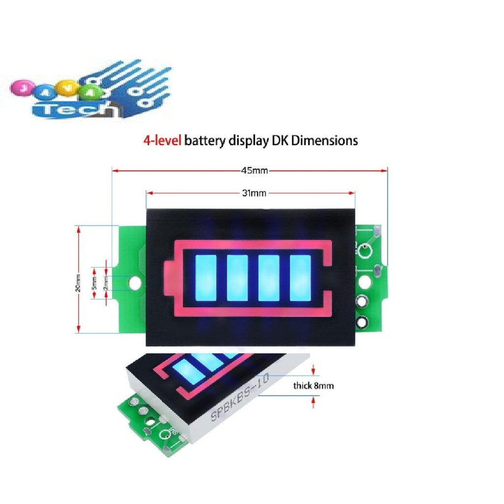 Indikator Baterai 2S 3.7V Lithium Battery Capacity Indicator LED