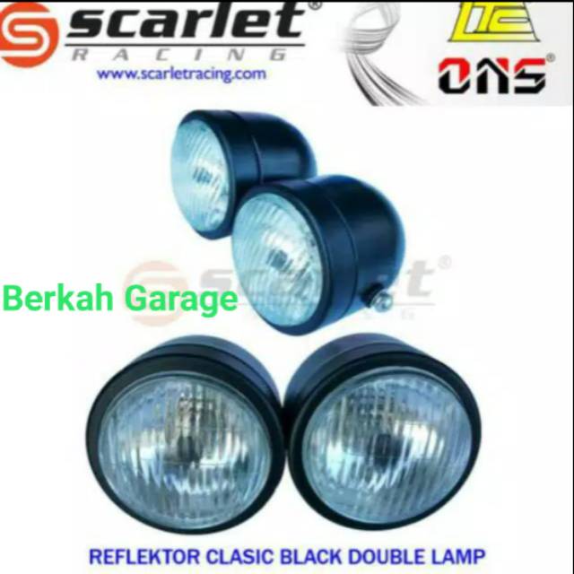 Lampu Tembak Twin Reflektor Bohlam H4 Megapro Versi Sepasang