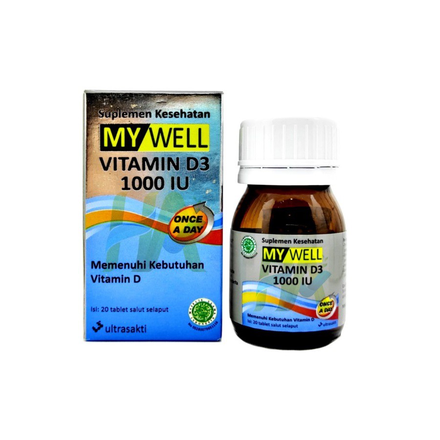 My Well VItamin D3 1000 IU isi 20 tablet bersertifikat Halal