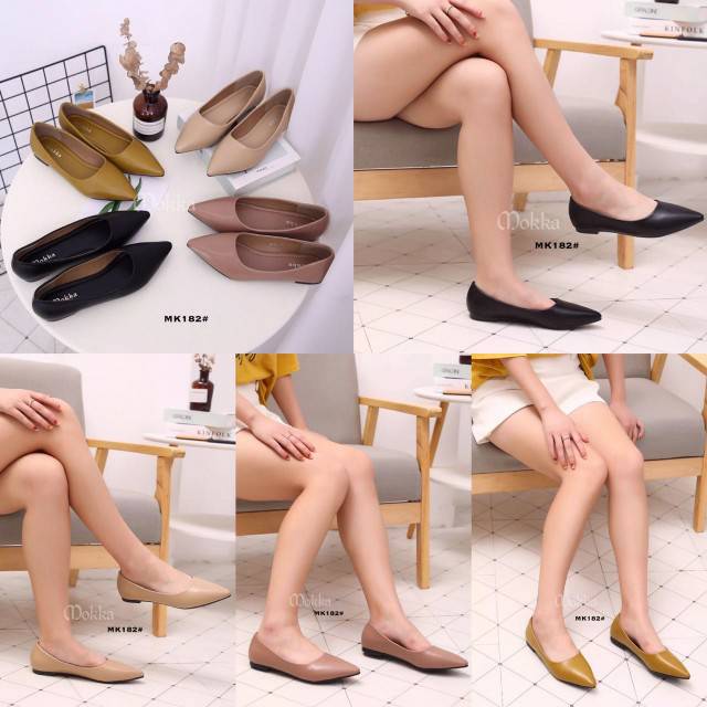 BEST SELLER MOKKA FLAT SHOES MK182 SEPATU FASHION WANITA IMPORT TERMURAH ELEGAN
