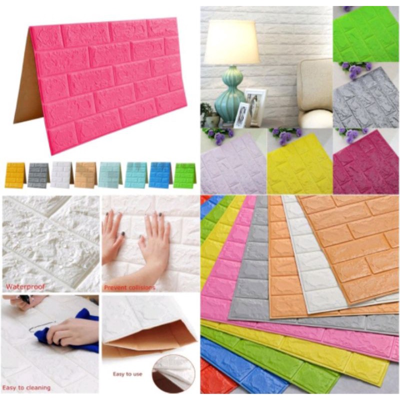 Wallpaper Bata 3D Foam 70x77cm BrickFoam Premium Warna-1