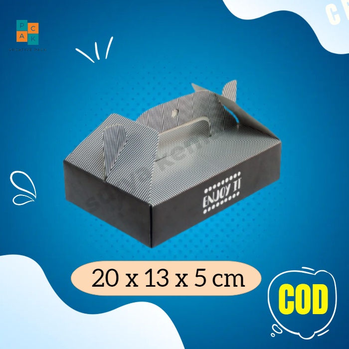 

Box donat jinjing donut 20x13x5 cm tenteng kotak makanan kemasan kue duplex