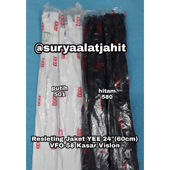 Resleting Jaket YEE 24in/60cm VFO58 tdk bulak balik kunci =48.500/lsn