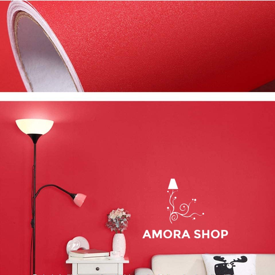 Wallpaper Dinding Polos Merah 8m s/d 9m x 45cm