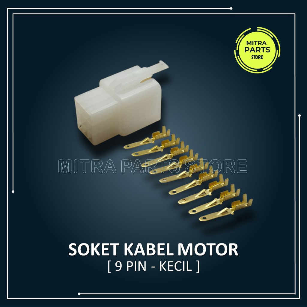 Soket Socket Konektor Kabel 9 Pin KECIL 5 SET Lengkap dengan Skun Kabel untuk Motor dan Mobil