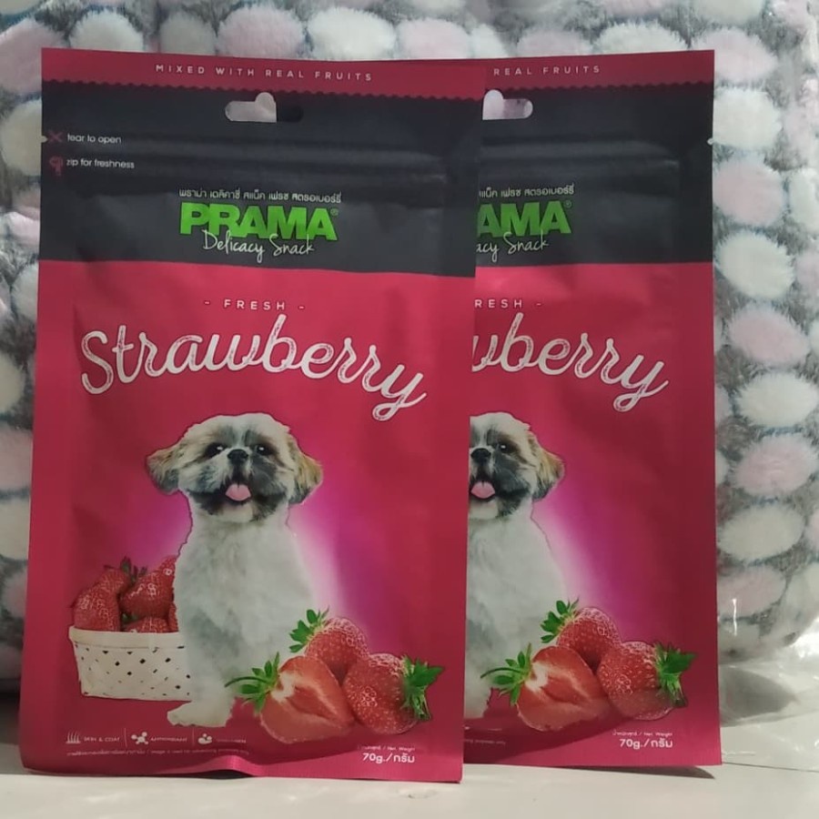 Prama Snack anjing 70g / Delicacy Snack 70g Rasa fresh strawbery