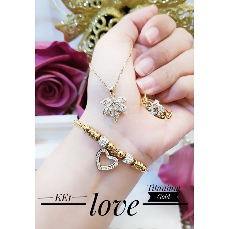 set perhiasan titanium anti karat