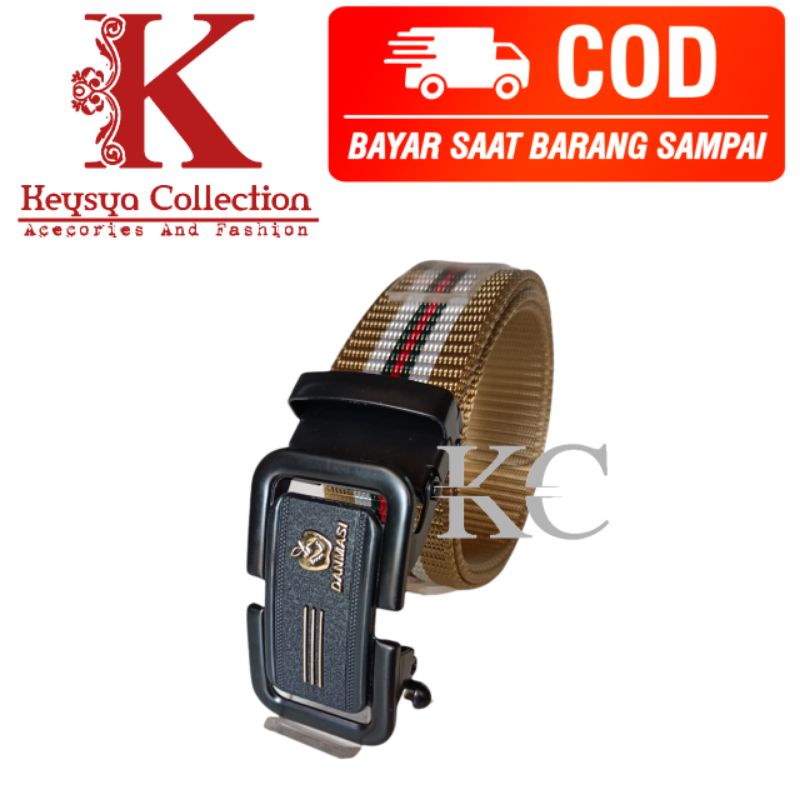 ikat pinggang pria bahan Canvas nylon/ sabuk pria metal bucke