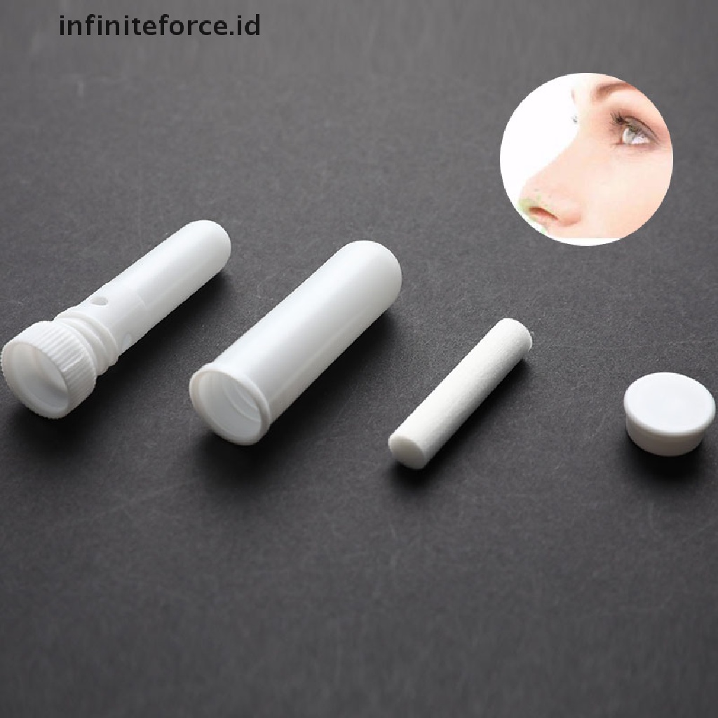 (Infiniteforce.Id) 10pcs Tabung Inhaler Kosong Warna Putih Untuk Minyak Esensial / Aromaterapi