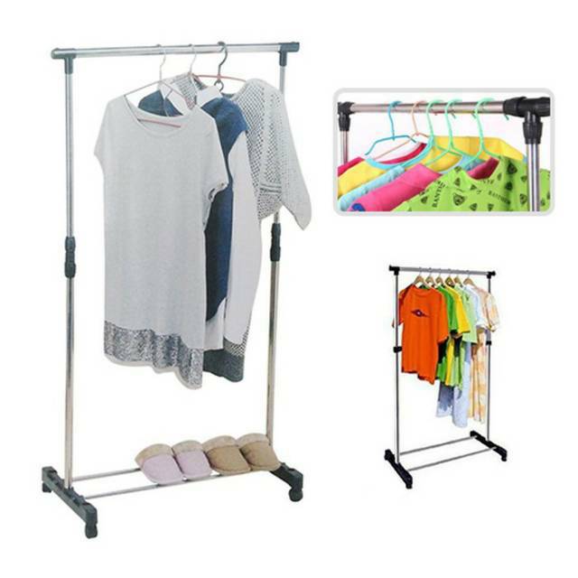 SINGLE ROD RACK Rak Baju  gantung Serbaguna laundry 