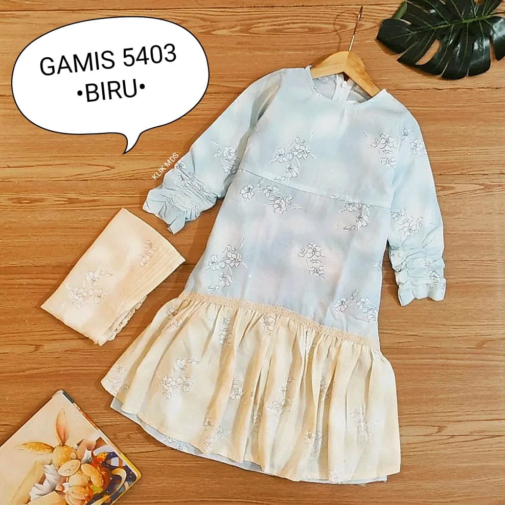 Baju Muslim Anak Perempuan Dress Gamis Kode 5403 Free Kerudung / Usia 2-5 Tahun