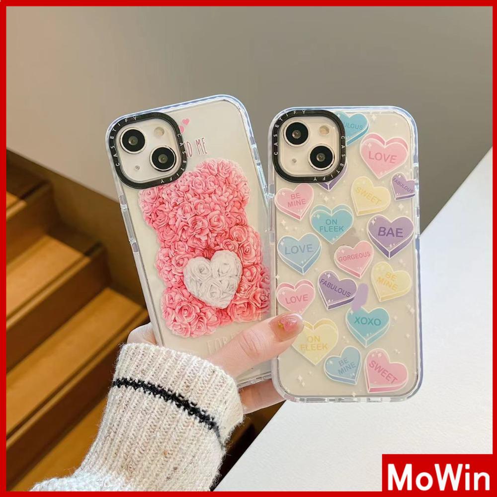 iPhone Case Silicone Soft Case Clear Case Thickened Shockproof Protection Camera Love Bear Cute Compatible For iPhone 11 iPhone 13 Pro Max iPhone 12 Pro Max iPhone 7 Plus iPhone xr