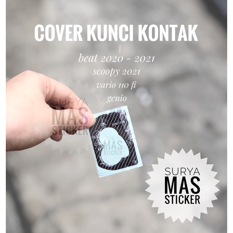 stiker cover tutup kunci kontak beat new scoopy timbul