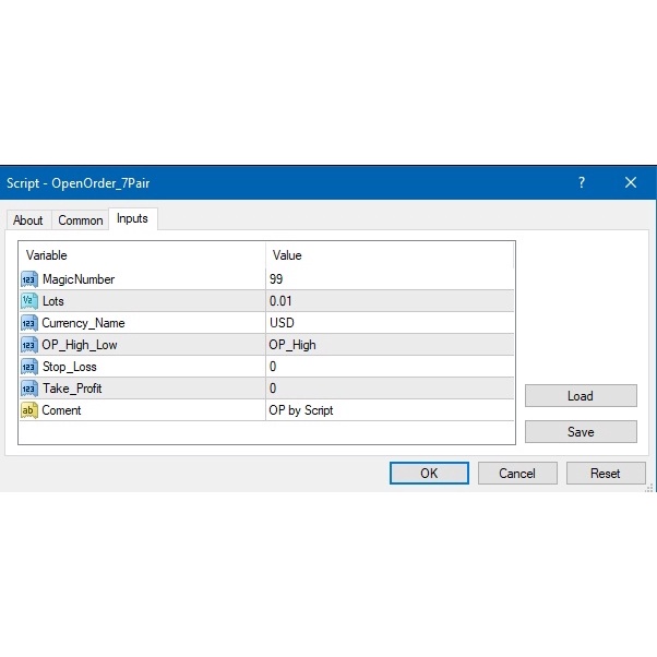 Script Forex Open Order 7 Pair | EA-Factory