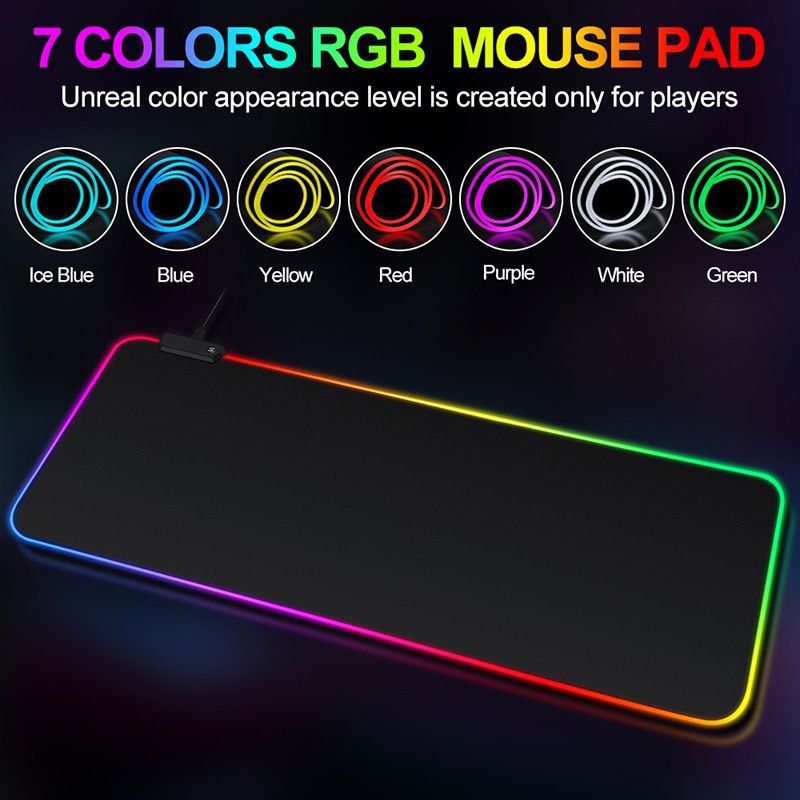 Mouse Pad Gaming Glowing LED High Precision Mousepad RGB XL 80cm*30cm Besar For PC