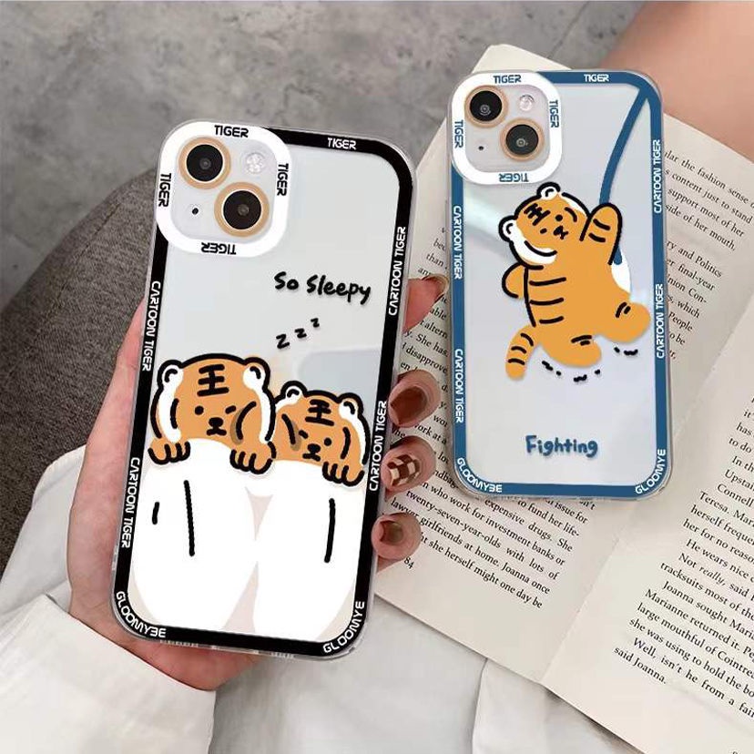 Soft Case Silikon TPU Transparan Motif Harimau Untuk IPhone 13 12 Mini 11 10 Pro XS Max X XR 8 7 6 6S Plus SE 2020