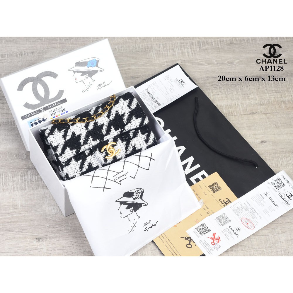 Tas Chanel 19 Flap Houndstooth Wool SMALL AP1128