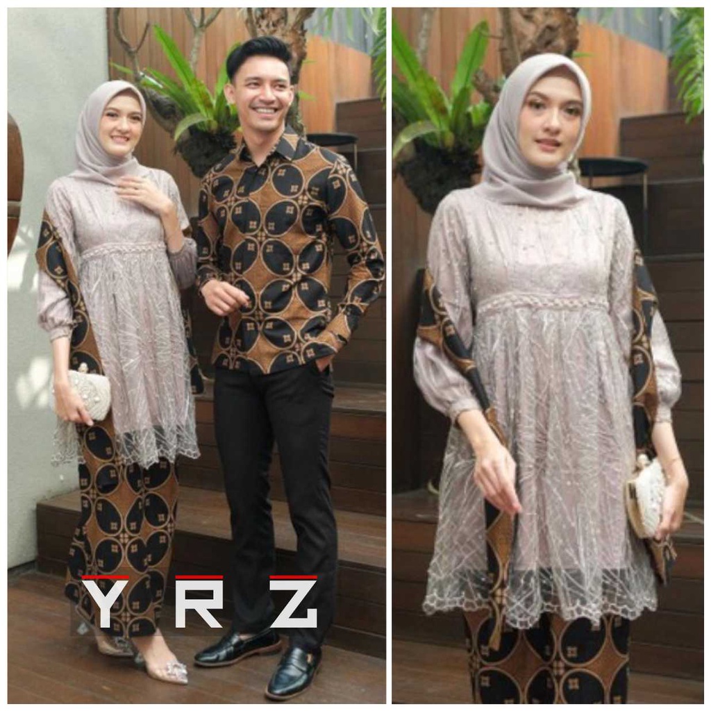 Couple Batik Kebaya Modern  Kebaya Tunik  Tunangan  Wisuda  Kondangan  Lamaran Batik Modern Sarimbit