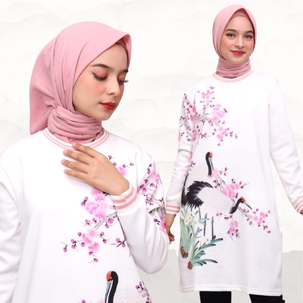 LV Tunik Putih Remaja Wanita Tangan Panjang Import Terbaru TL-022