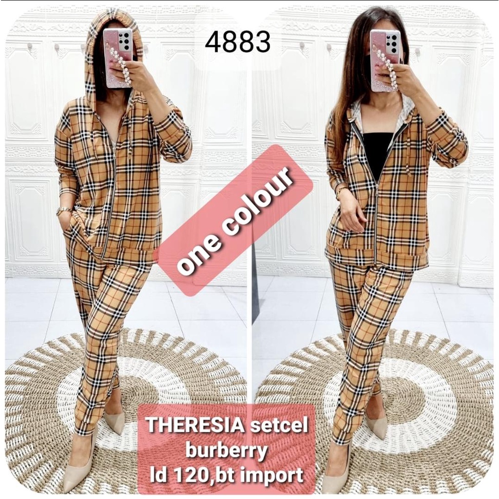 Setcel Jaket Theresia PP LD 120 Motif Bur*berry 4883