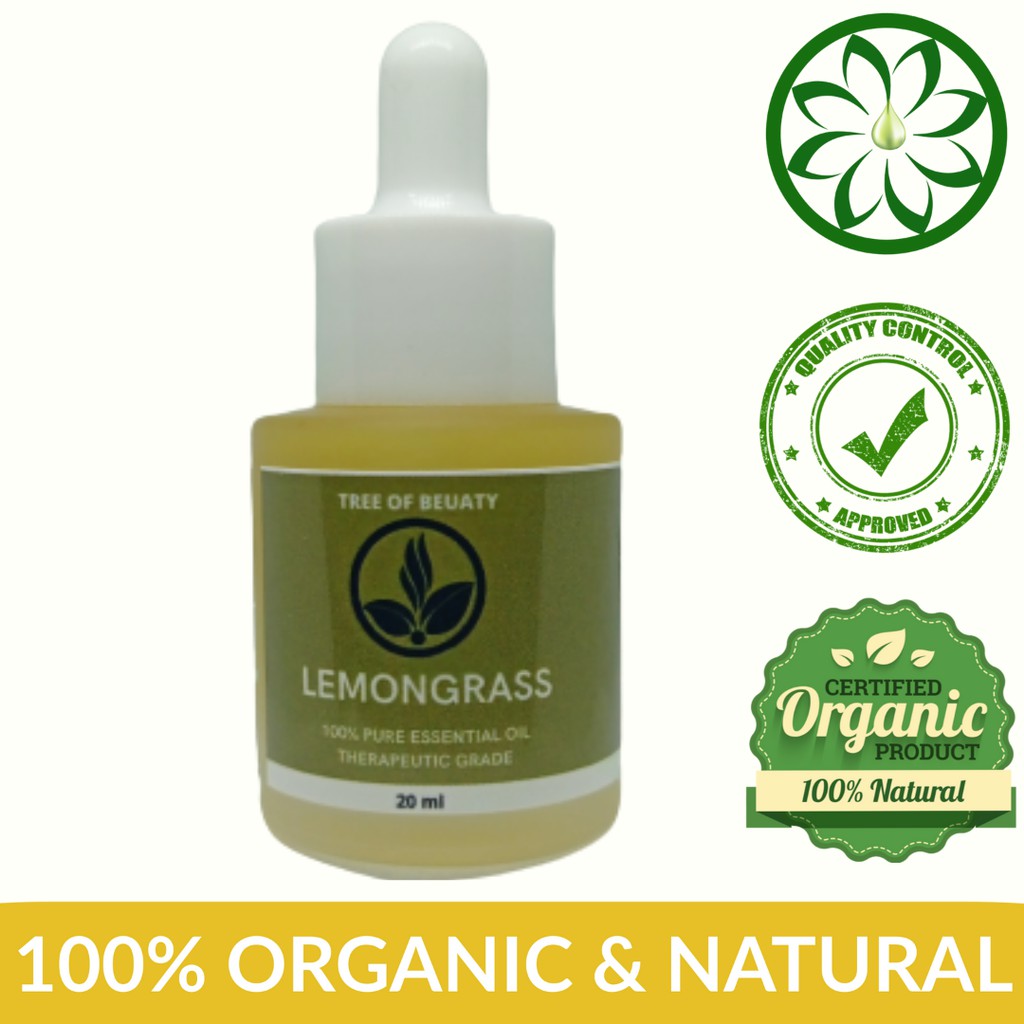 TreeOfBeauty Lemongrass Essential Oil Minyak Atsiri Aroma Terapi Therapeutic Grade 20 ML