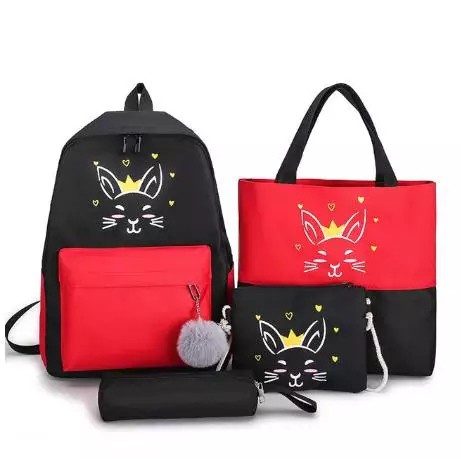 Charyatink - Tas Ransel Sekolah Anak Perempuan Set 4 Ori Import