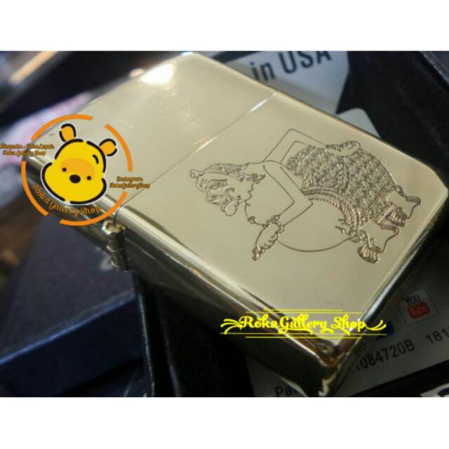 Korek zippo gold custom grafir wayang kulit semar