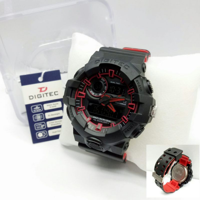 Jam Tangan Pria Digitec Original DG4112 Dual Time Tahan Air