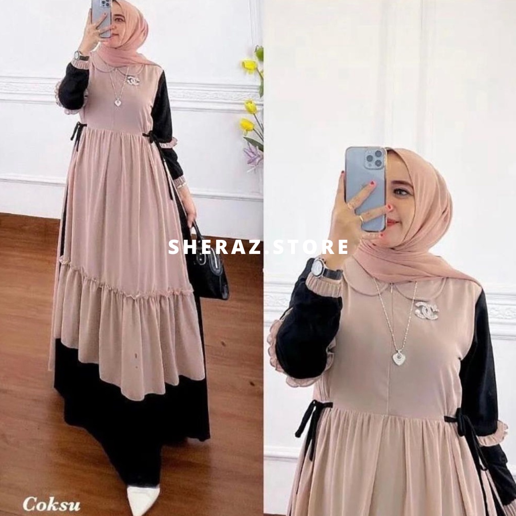 Gamis Terbaru Jumbo Ld 120 130 140 PRIANKA DRESS S M L XL XXL 3XL 5L Gamis Kondangan Bahan Ceruty Babydoll