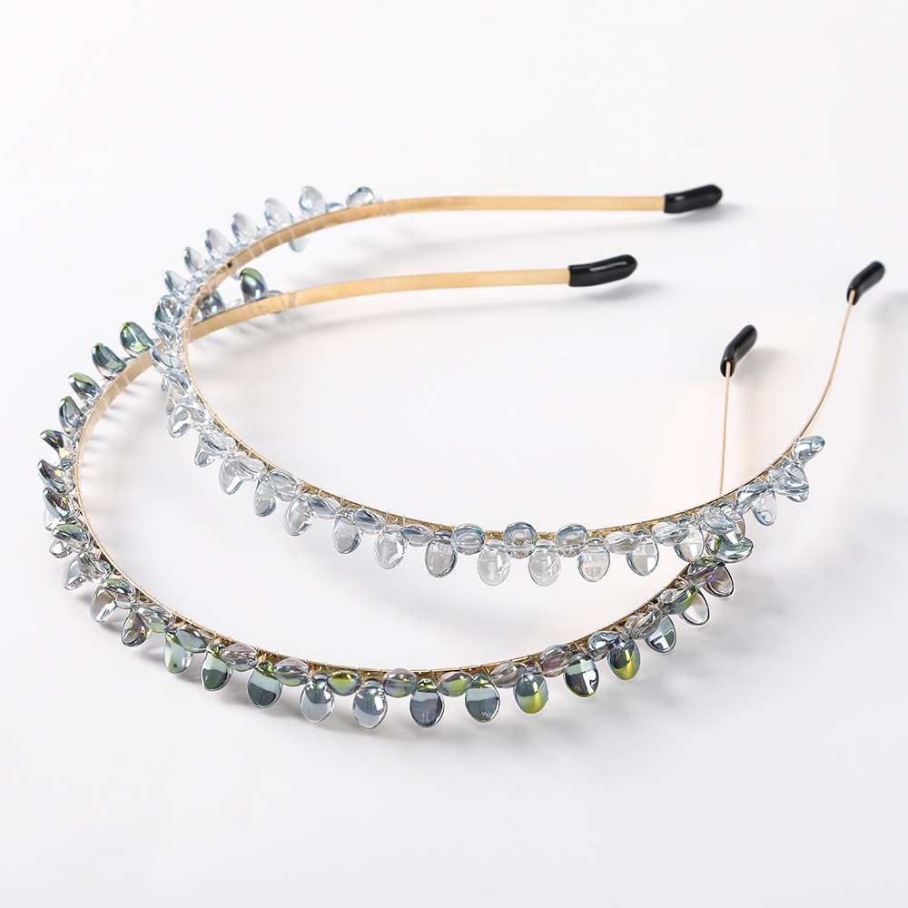 Korean Crystal Diamond Alloy Headband Fashion Rhinestone Thin Hair Band for Women Hair Accessories