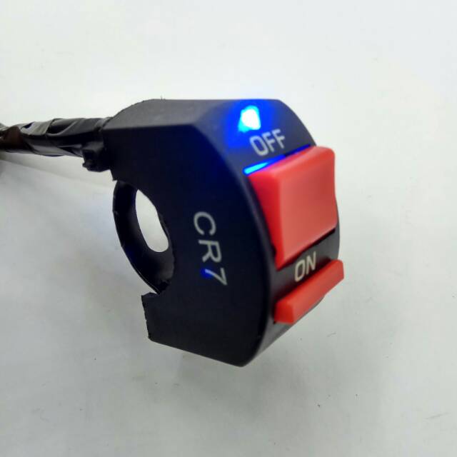 Saklar on off motor LED nyala biru