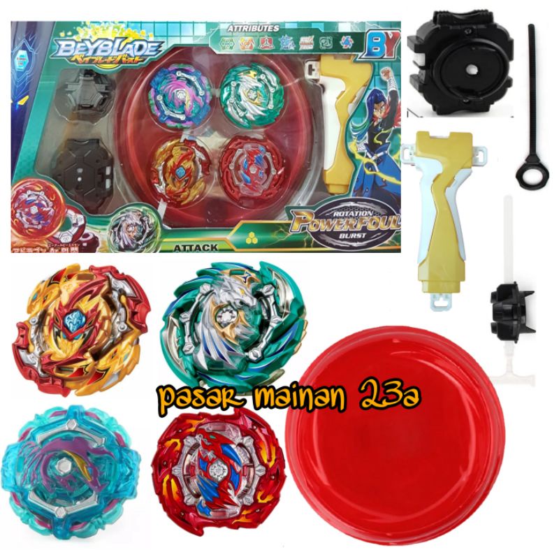 Gangsing Beyblade Burst Launcher 4in1 Beyblade Lord Flare Dragon Set arena gangsing terbaru hi