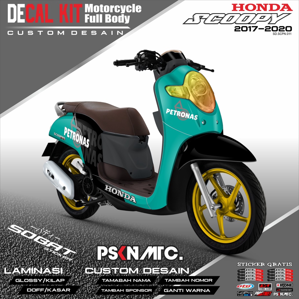 Decal Scoopy New 2017 - Dekal Stiker Striping Fullbody Fullblok List Honda Scoopy New 2017-2020 Cust