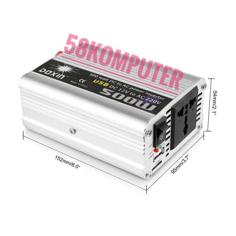 Car Power Inverter Mobil  Dc To Ac DC 12V/24V to AC 220V 4000W - CMZ-4000 2 USB Port LED