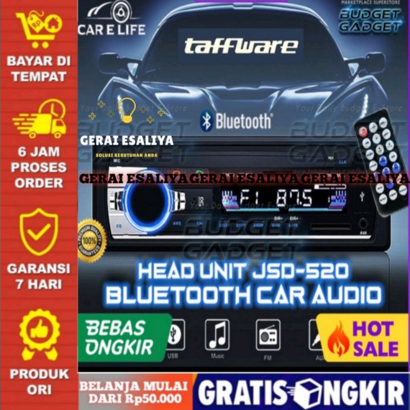 Tape Audio Mobil Multifungsi Bluetooth USB MP3 FM Radio JSD-520