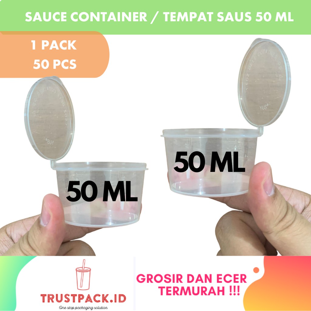 Tempat Saos Plastik 50 ml/ Cup Sambal / Sauce Container