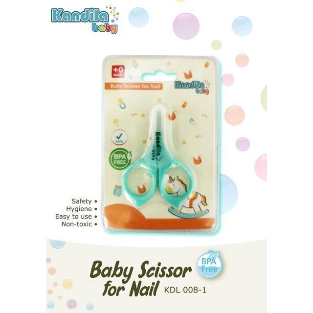 KANDILA BABY Scissor For Nail - Gunting Kuku Bayi + Tutup KDL008-1