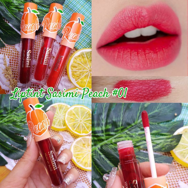 ( BISA PILIH WATNA ) LIPTINT SASIMI LIP AND CHEK TINT JUICY PEACH LIPGLOSS LIPCOLOUR SASIMI PEACH