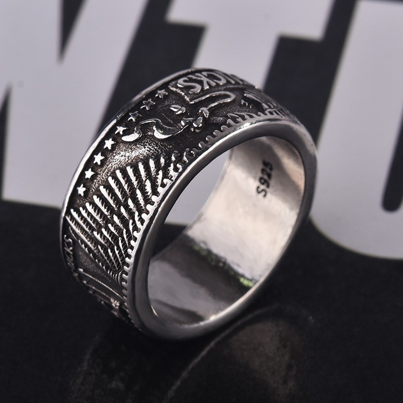 925 sterling silver cincin pria perhiasan gaya vintage