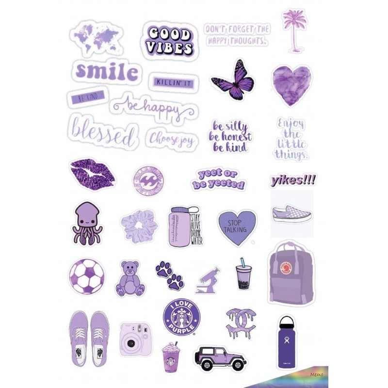 

45pcs sticker design purpel color