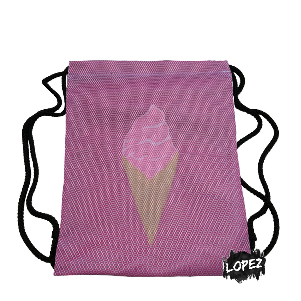 Tas Jaring Ice Cream / Tas Serut Food Dessert / String Bag Es Krim Makanan Dingin Beku Lopez
