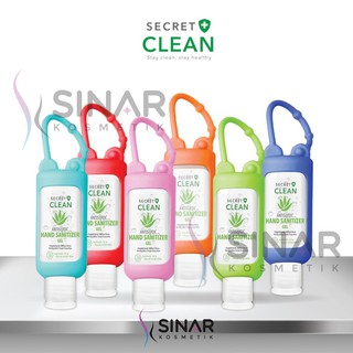 Image of Secret Clean Antiseptic Hand Sanitizer Gel 50ml -Hand Sanitizer Liquid Spray 60ml+ Gantungan Silicon